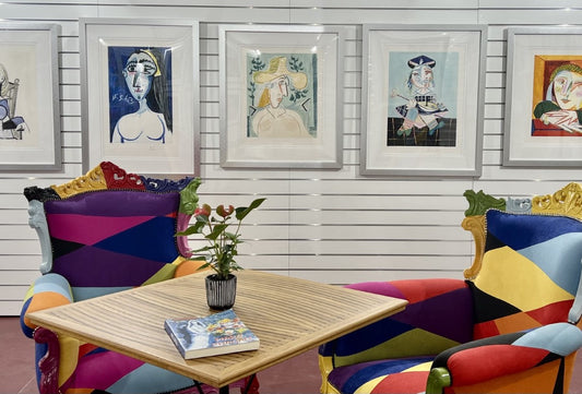 On display at the Modern Masters Marquee are hand printed, hand pulled Picasso limited editions personally signed by his granddaughter Marina Picasso.