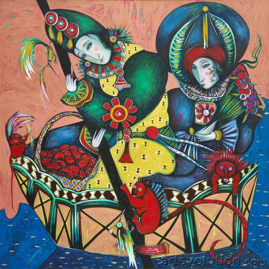 Painting on the River Stick