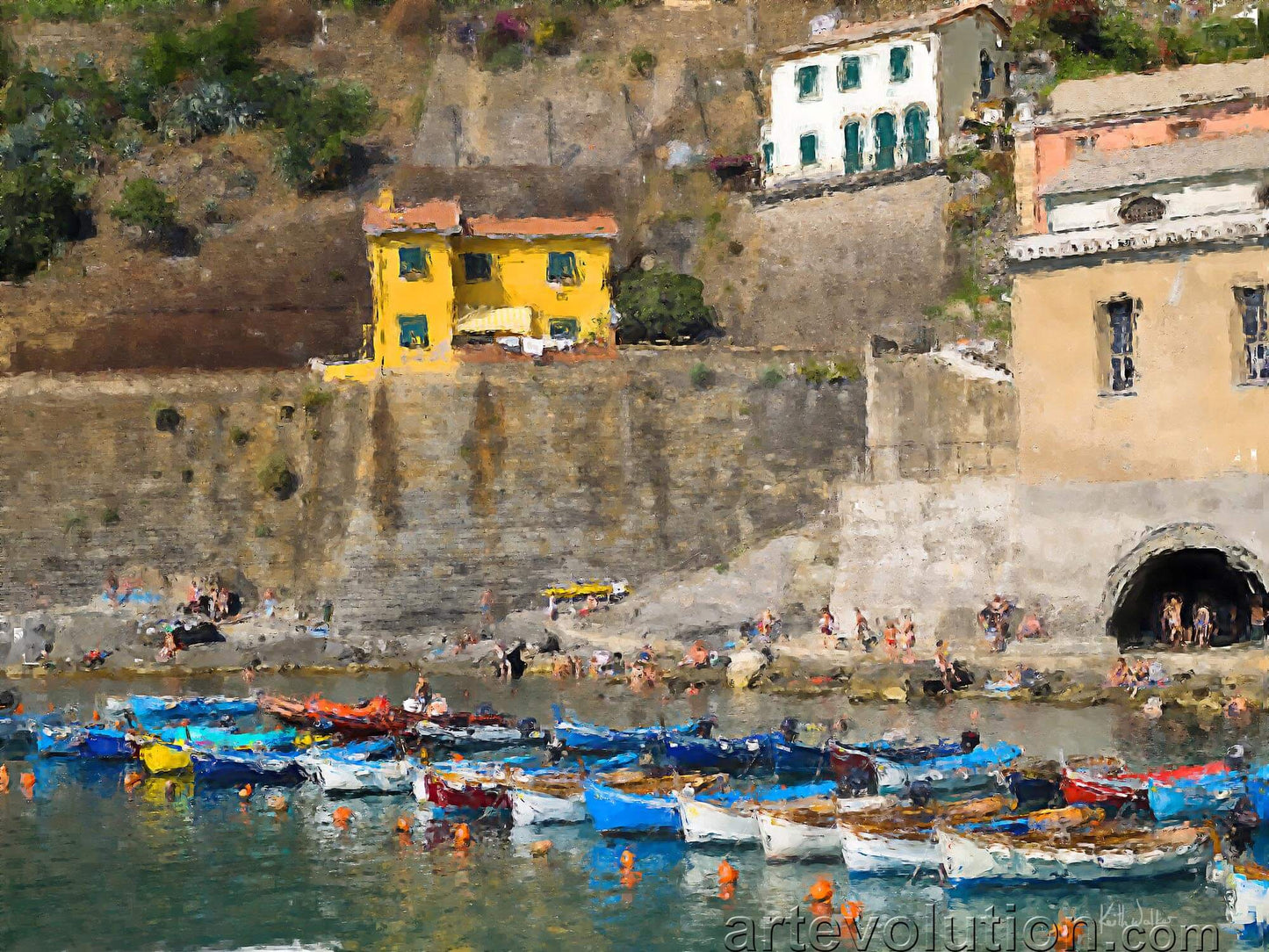 Cinque Terre Harbour Scene I