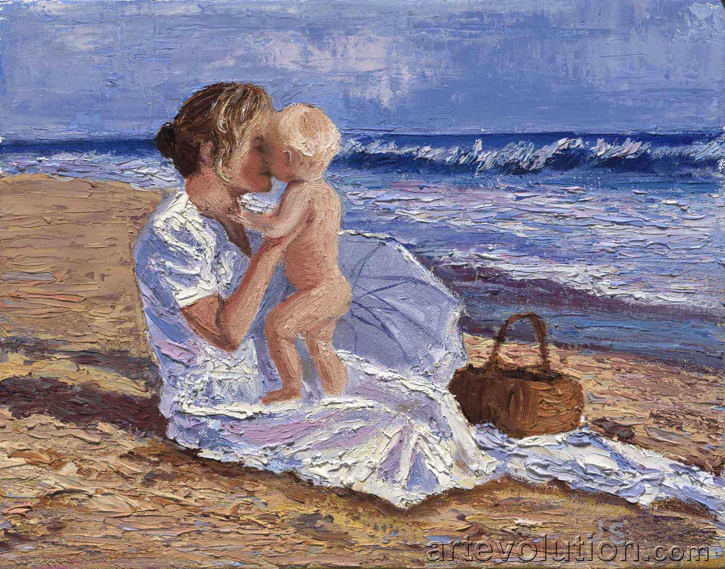 Mother and Child on the Beach