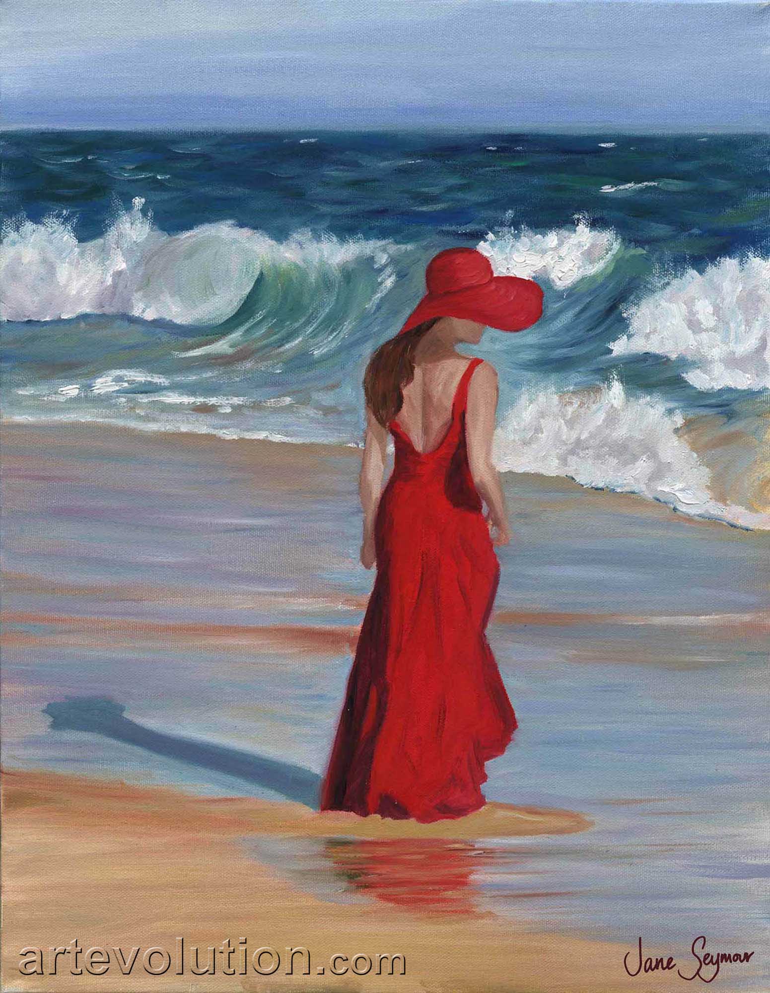 Woman in a Red Dress by Jane Seymour