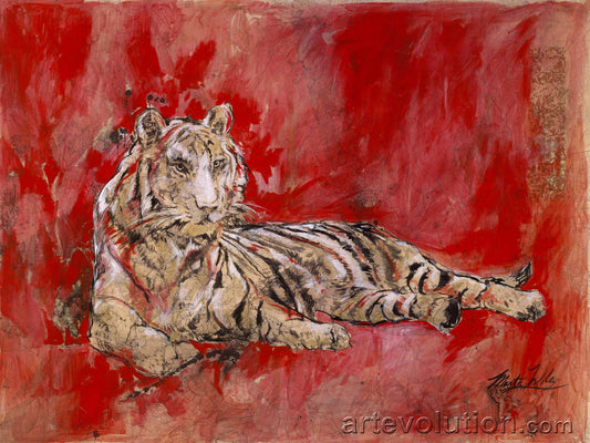 Tiger on Red